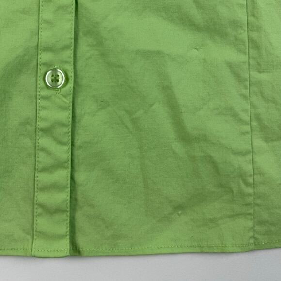 Y2K Green Slim Fit/Fitted Button Up with Cinched/String Tie Sleeves - Picture 8 of 8